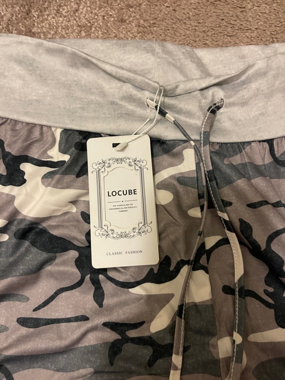 LOCUBE Camo Lounge Pants in Neutral Tones